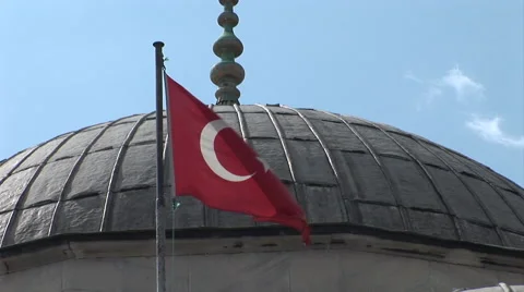 Turkish Flag. Not graded. Stock Footage 46098713