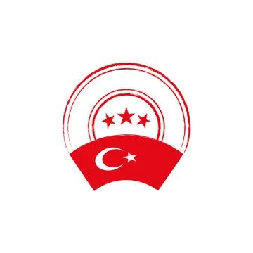 Turkish flag, retro stamp, vector illustration Stock Illustration