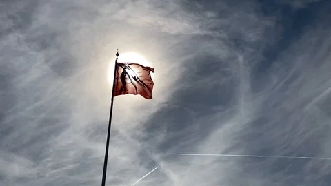 Turkish flag in reverse light. Slow motion Stock Footage 125933118