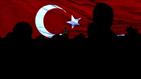 Turkish flag rippling Stock Footage 81620902