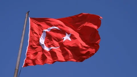 Turkish Flag Rippling In The Wind Stock Footage 109042168