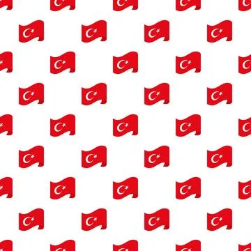 Turkish flag seamless background pattern for design 스톡 일러스트