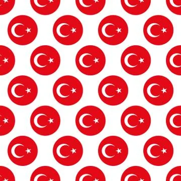 Turkish flag seamless pattern vector on white background Stock Illustration