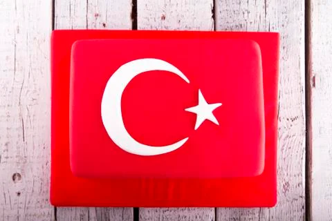 Turkish flag shape on Cake Stock Photos
