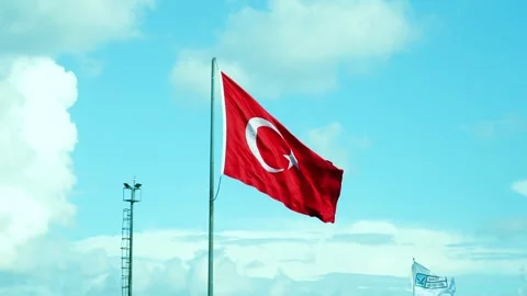 Turkish flag in the sky Video stock 303778177