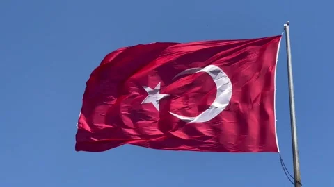 Turkish flag in the sky Stock Footage 337044734