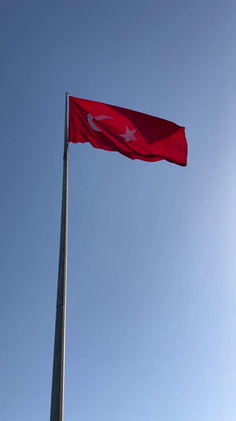 Turkish flag in the sky Stock Footage 337175060