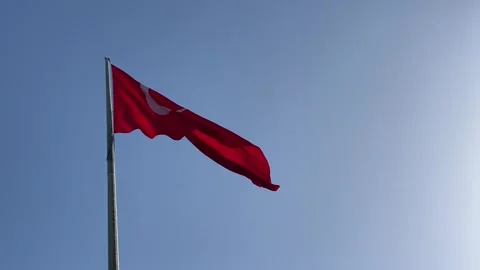 Turkish flag in the sky Stock Footage 337175395