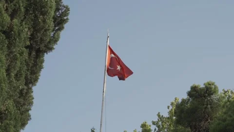 Turkish Flag Slow motion Stock Footage 222554258