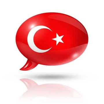 Turkish flag speech bubble three dimensional Turkey flag in a speech bubbl... Foto stock