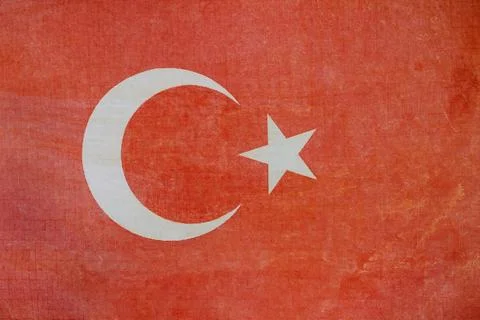 Turkish Flag with tiles Stock Photos