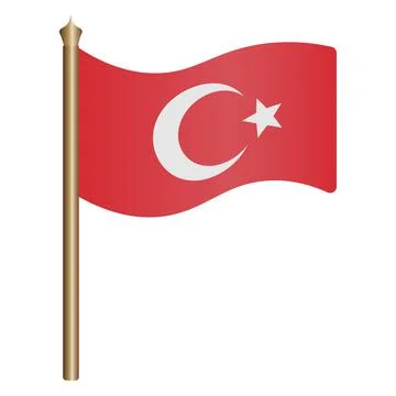 Turkish flag. Vector illustration. Illustrazione stock