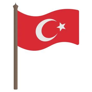 Turkish flag. Vector illustration. Illustrazione stock