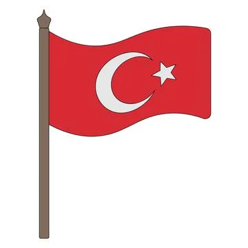 Turkish flag. Vector illustration. イラスト素材