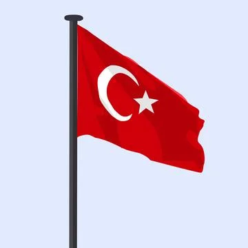 Turkish Flag Vector Illustration Stock Illustration
