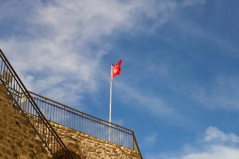 Turkish Flag on wall Stock Photos
