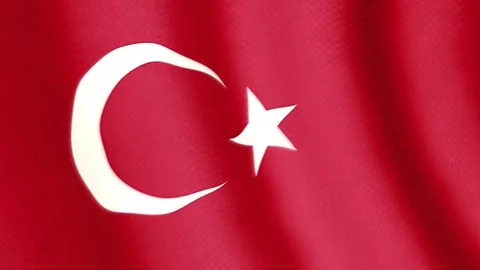 Turkish flag waving animation Stock Footage 77620003