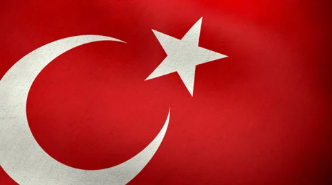Turkish flag waving background loop 動画素材 34420017