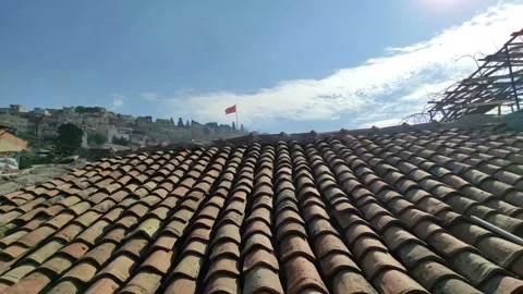 Turkish Flag Waving at Blue Sky 4 Stock Footage 150188231