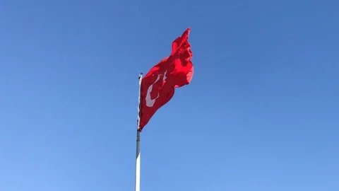 Turkish Flag Waving Stock Footage 81833437