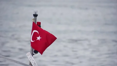 Turkish Flag Waving Video stock 153119359