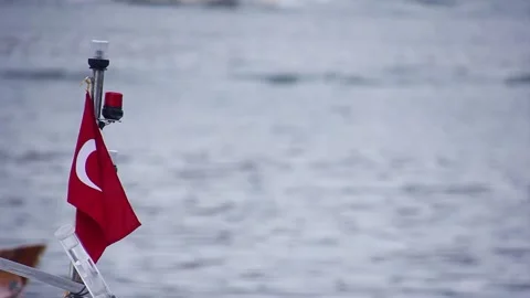 Turkish Flag Waving Video stock 153119396