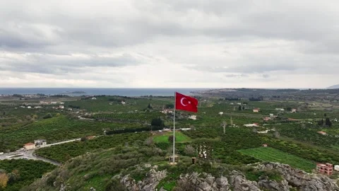 Turkish flag is waving Stock Footage 295527355
