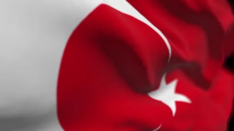 Turkish Flag Waving on green screen. 3d animation. Stock Footage 265149349