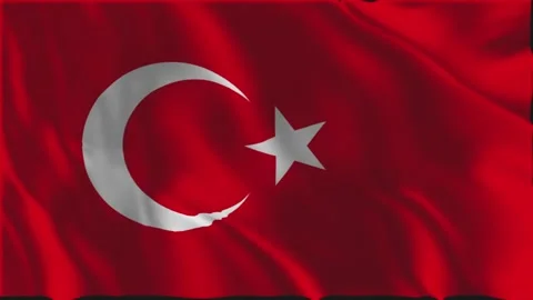 Turkish flag waving slowly Stock-Footage 336631189