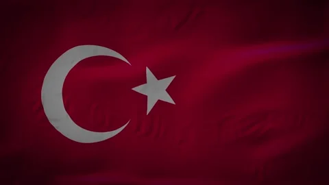 Turkish Flag is Waving Slowly in Full Screen 4K Resolution Stockbeeldmateriaal 150769445