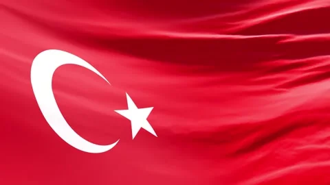 Turkish flag waving in the wind as background or intro. Turkey flag Close Up Stock Footage 255892938
