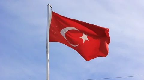 Turkish flag waving in the wind Video stock 57371828