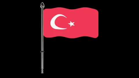 Turkish flag waving in the wind. Stock Footage 340324136