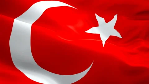 Turkish flag waving in wind video footage Full HD. Realistic Turkish Flag Stock Footage 102827082