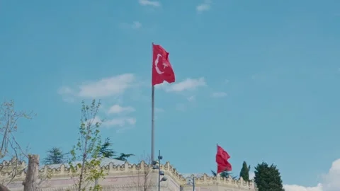 Turkish Flag Weaving On The Wind Vidéo 240507119