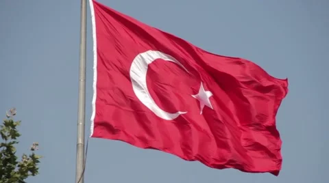 Turkish flag in the wind. 库存影片 64710465
