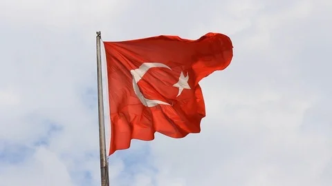 Turkish flag02 Stock Footage 103168168