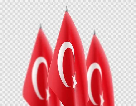 Turkish flags isolated on checkered background Stock Illustration