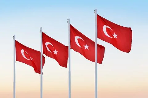 Turkish flags Stock Photos