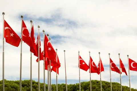 Turkish Flags Stock Photos
