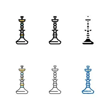 Turkish hookah forms color icon vector Stock Illustration