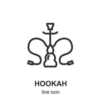 Turkish Hookah Sign Thin Line Icon Emblem Concept. Vector Stock-Illustration