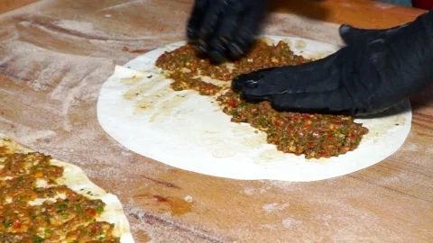 Turkish lahmacun Stock Footage 137947702