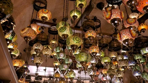 Turkish lamp shop Video stock 90373870