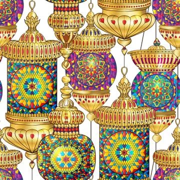 Turkish lantern with mosaic Stock Illustration