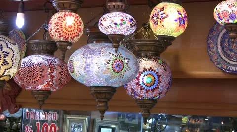 Turkish Lanterns close up Stock Footage 22098340