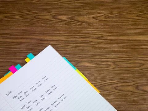 Turkish; Learning New Language Writing Words on the Notebook Stock Photos