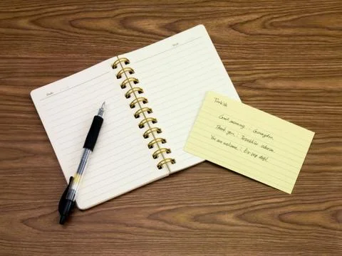 Turkish; Learning New Language Writing Words on the Notebook Stock Photos
