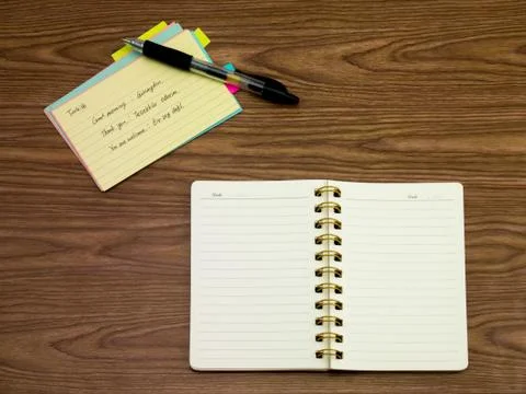 Turkish; Learning New Language Writing Words on the Notebook Stock Photos