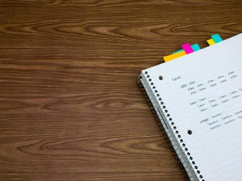 Turkish; Learning New Language Writing Words on the Notebook Stock Photos